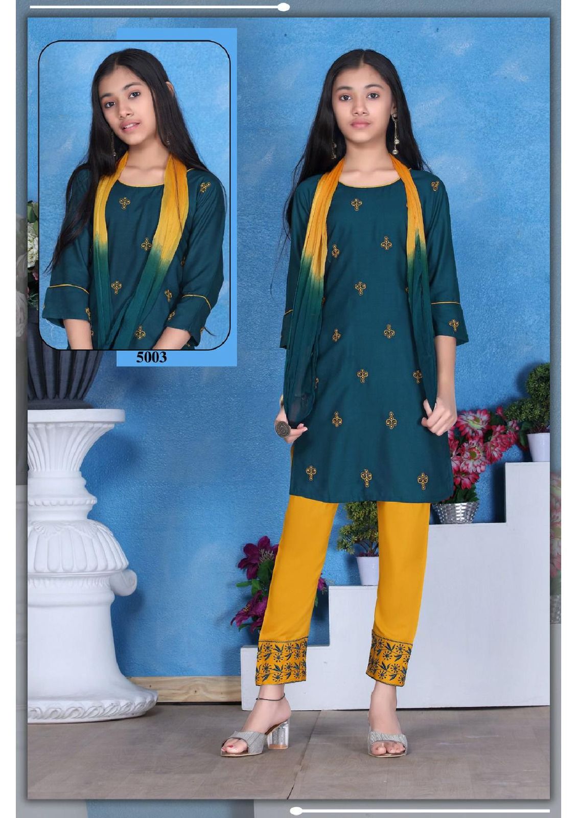 Gauri By Trendy Size Set Kids Kurti With Bottom Dupatta Girls Wear Catalog